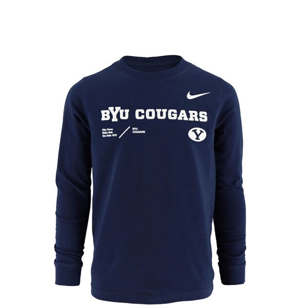 Youth Cougars Team Issue Long Sleeve BYU Shirt Nike